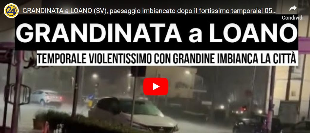 LOANO (SV) imbiancata da una intensa grandinata martedì sera 5 marzo (VIDEO)