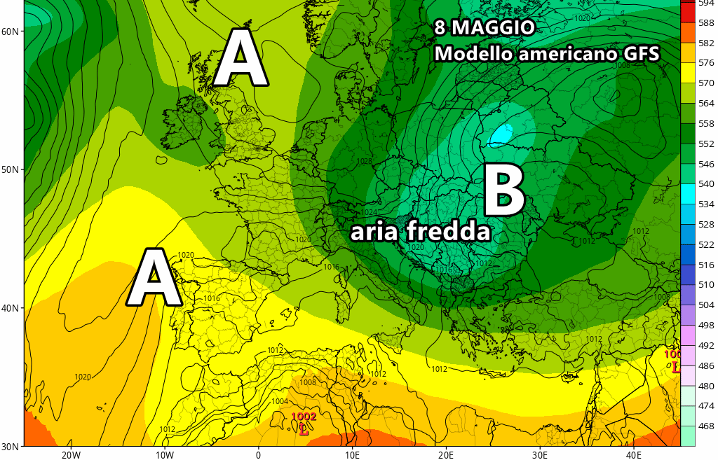 Modello americano: sbuca il freddo invernale anche a Maggio! Modello americano: sbuca il freddo invernale anche a Maggio!