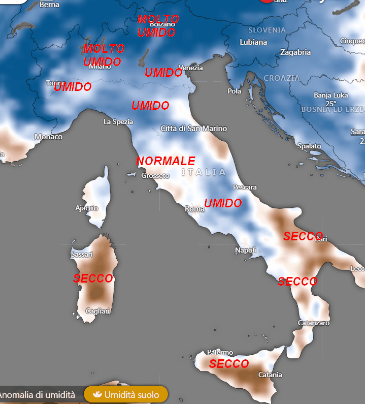 Quanto sono UMIDI i terreni del suolo Italico? Quanto sono UMIDI i terreni del suolo Italico?