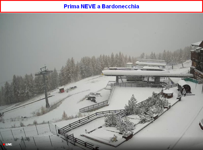 Martedì 12 novembre con la prima NEVE e NUBIFRAGI su alcune regioni
