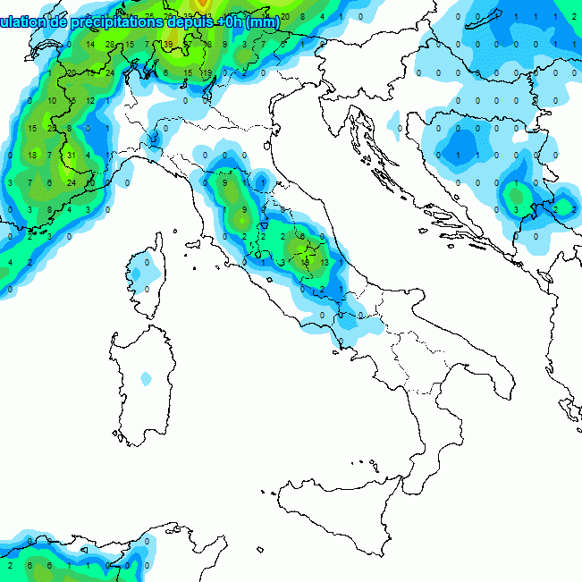 Le piogge attese in Italia nei prossimi 6 giorni Le piogge attese in Italia nei prossimi 6 giorni