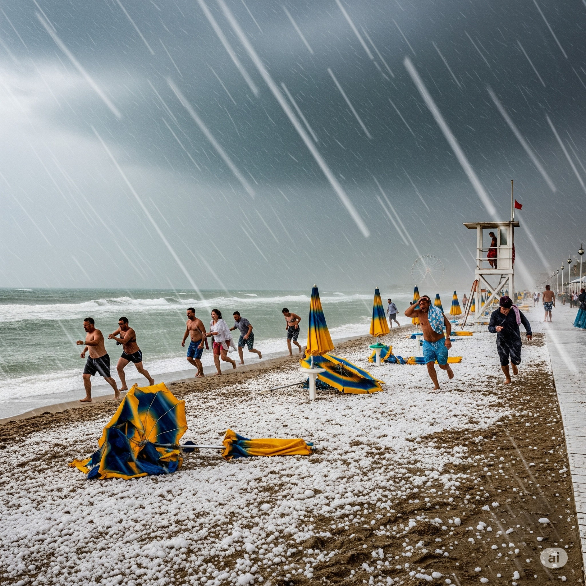 Che GRANDINATA sulla spiaggia di VISERBA, a due passi da Rimini (video) Che GRANDINATA sulla spiaggia di VISERBA, a due passi da Rimini (video)