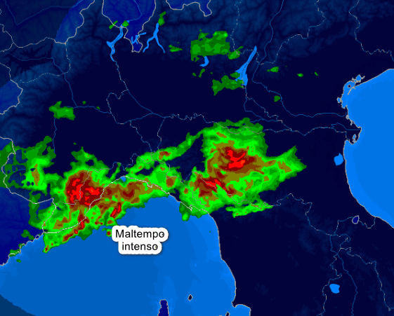 Già caduti 70mm dalla mezzanotte in alcuni quartieri di Genova