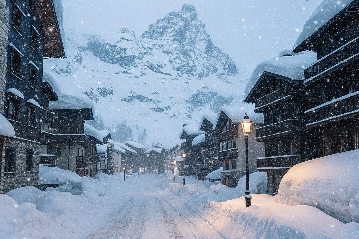 La nevicata di lunedì 24 a Cervinia: (video)