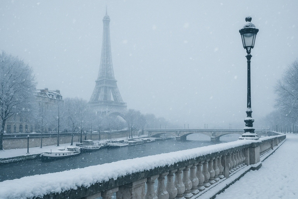 NEVICATA bis a Parigi un anno dopo (VIDEO)