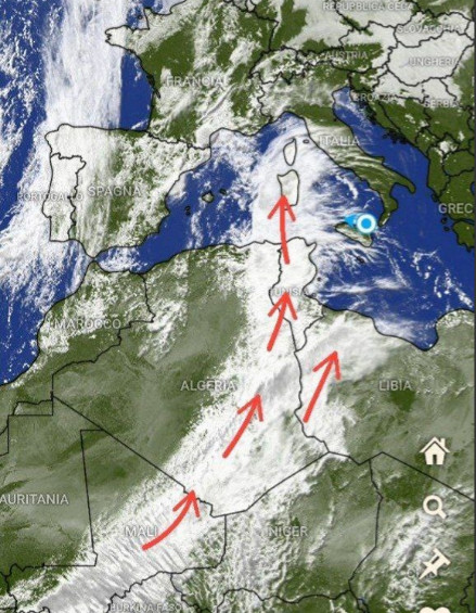 Il Mediterraneo raggiunto da un richiamo “equatoriale”