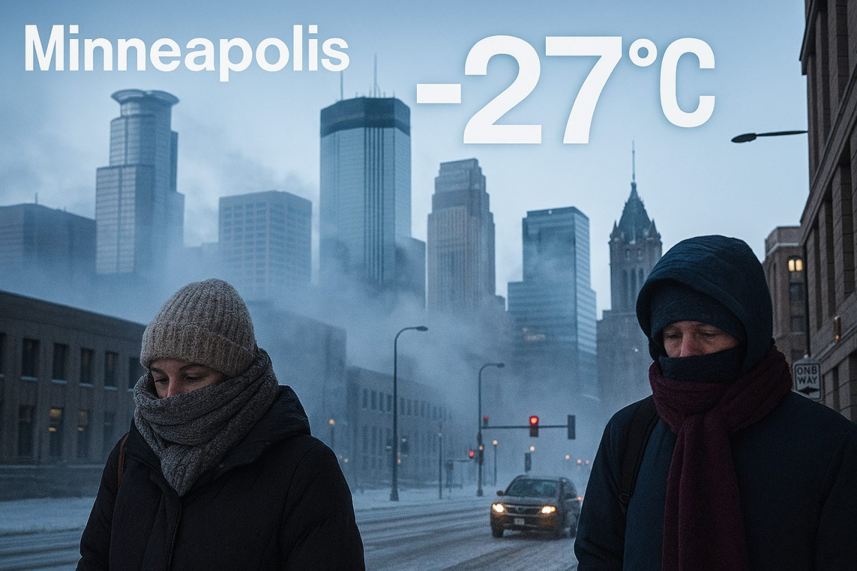 Gelo estremo in Minnesota: -27°C attesi a Minneapolis, molti valori da brivido