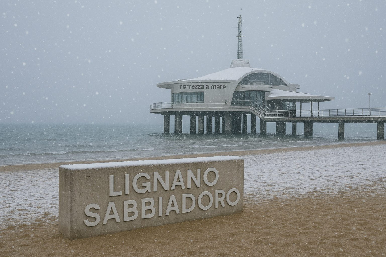 Nevica sul Carso e a Lignano Sabbiadoro Nevica sul Carso e a Lignano Sabbiadoro