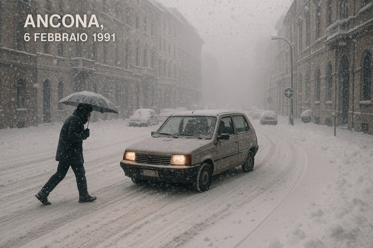 NEVICATA storica nelle Marche 6 febbraio 91 (video)