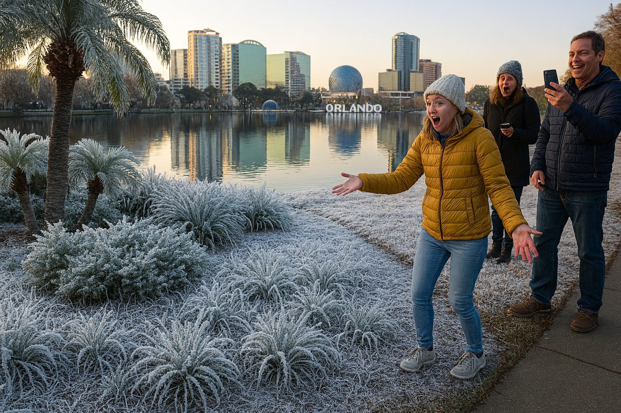 FREDDO eccezionale in Florida: -4°C ad Orlando, -6°C a Pensacola, turisti increduli FREDDO eccezionale in Florida: -4°C ad Orlando, -6°C a Pensacola, turisti increduli