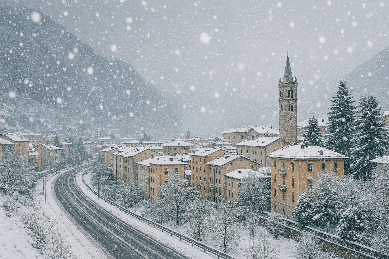 Trento sotto una NEVICATA tardiva da 20cm il 18 marzo 2013 (video)