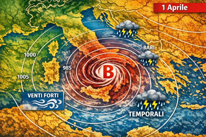 CICLONE e VENTO artico il 1° aprile: le regioni più colpite