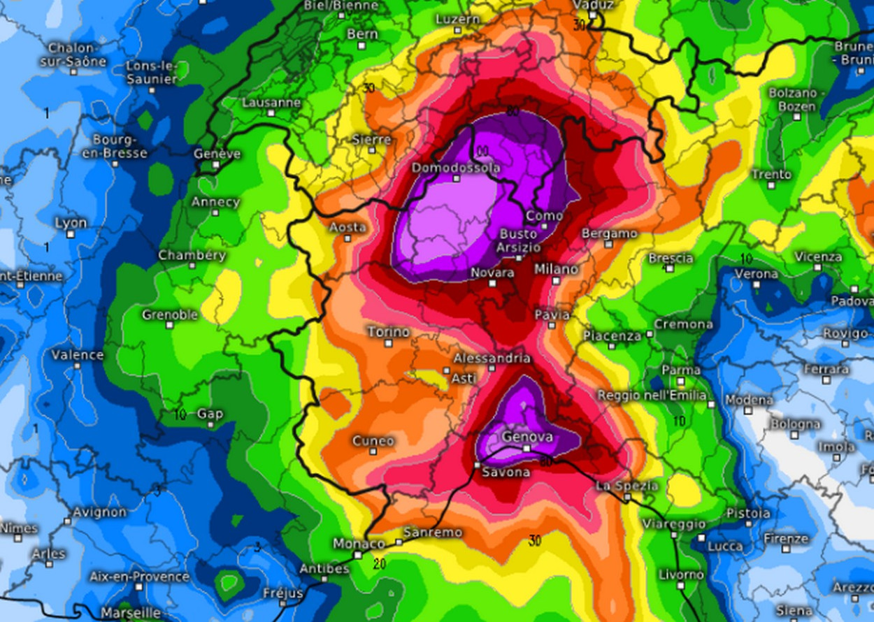 MALTEMPO severo imminente sul nord-ovest: le aree più colpite