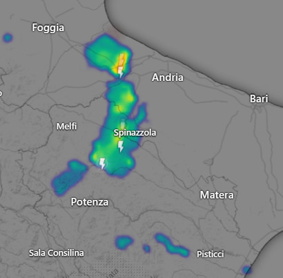TEMPORALI localizzanti, ma INTENSI in Puglia