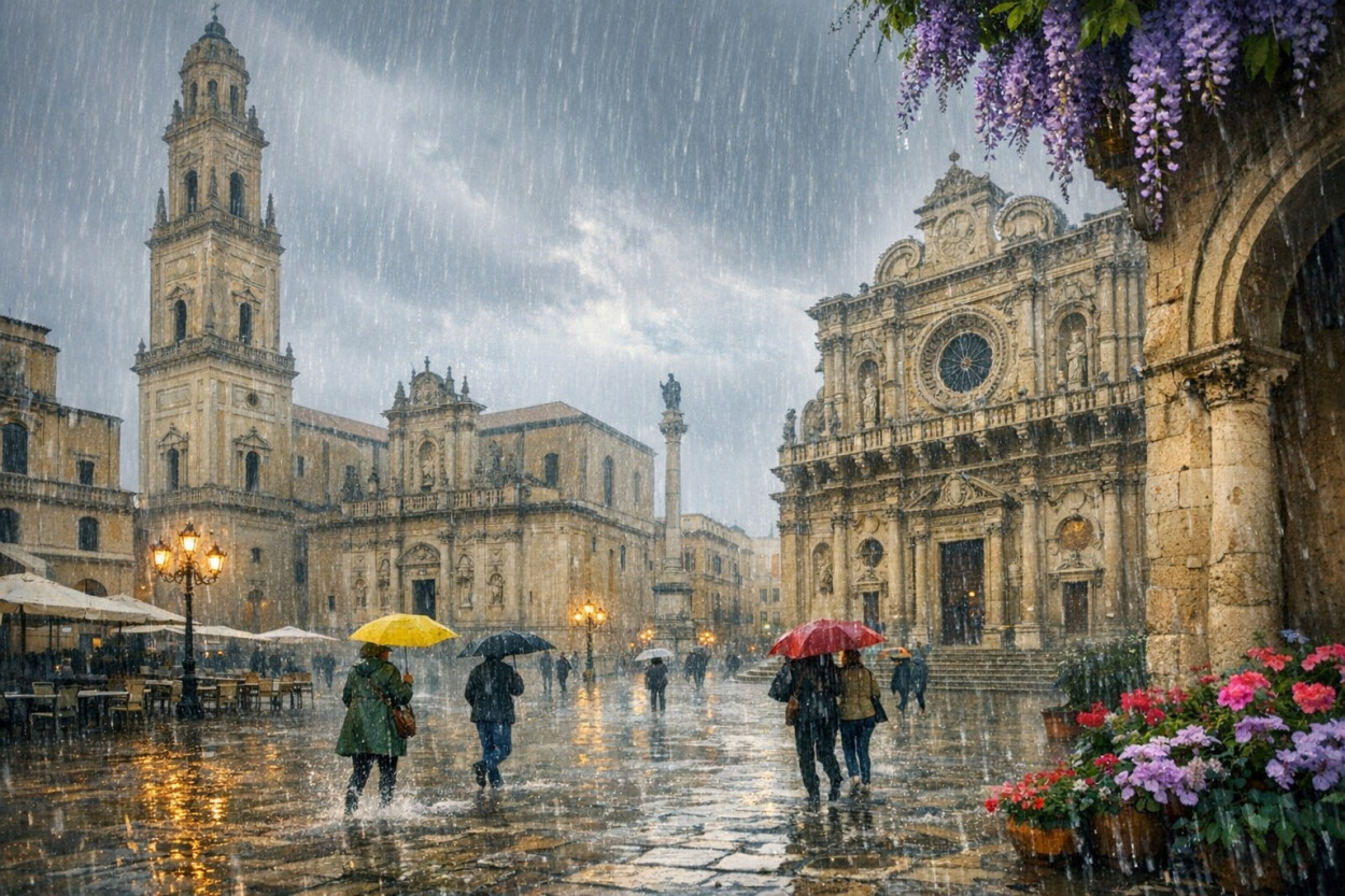 PUGLIA: 80mm di pioggia a Lecce PUGLIA: 80mm di pioggia a Lecce