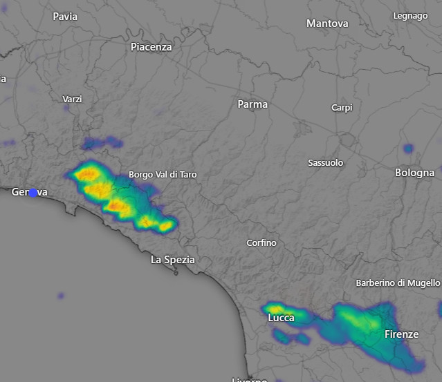 TEMPORALI in formazione tra Appennino Ligure orientale e Tosco-Emiliano TEMPORALI in formazione tra Appennino Ligure orientale e Tosco-Emiliano
