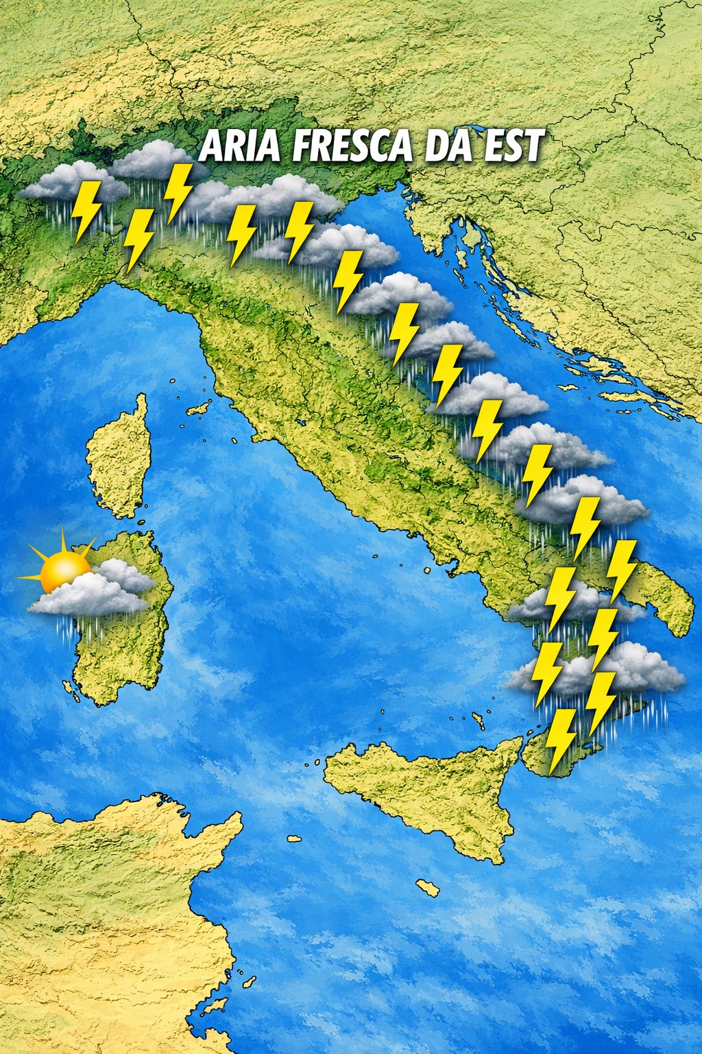 Meteo: più fresco con qualche temporale tra mercoledì 29 e giovedì 30