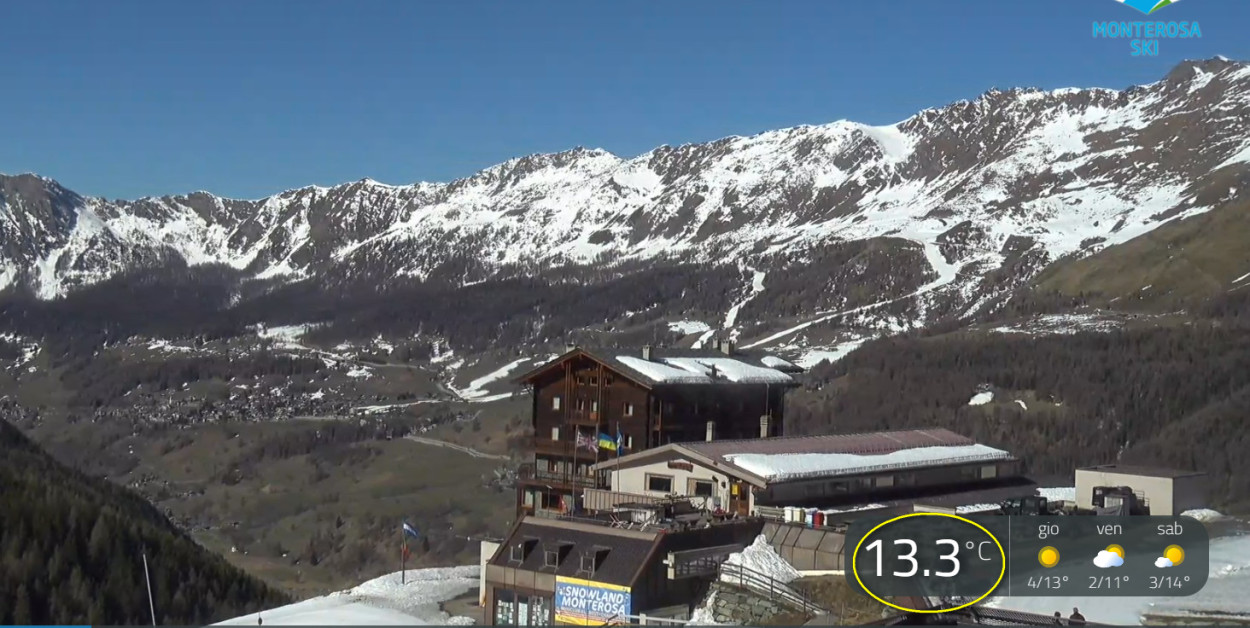 CALDO ANOMALO il Val d’Aosta: 7° a 2400 metri! CALDO ANOMALO il Val d’Aosta: 7° a 2400 metri!