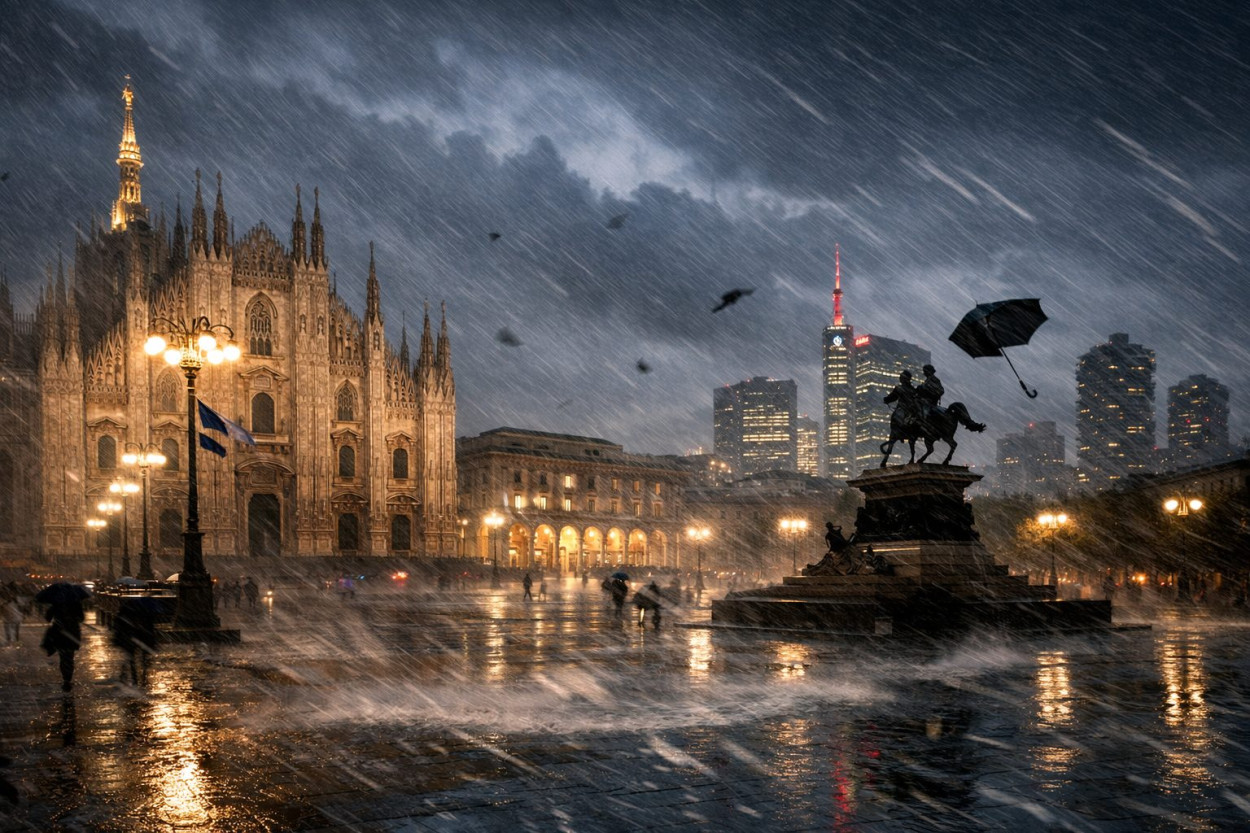 Milano: stasera vento a 54kmh e rovesci