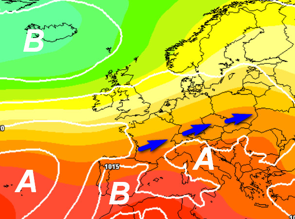 media degli scenari del modello GFS elaborato su base grafica Meteociel valida per martedì 9 giugno