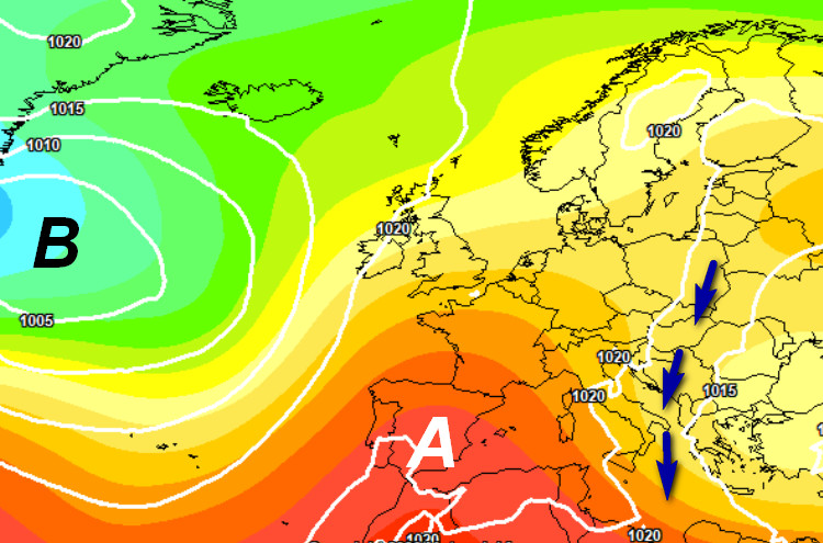 Media degli scenari del modello ECMWF elaborata su base grafica Meteociel per giovedi 21 maggio