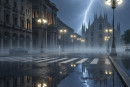 Milano sotto il temporale.