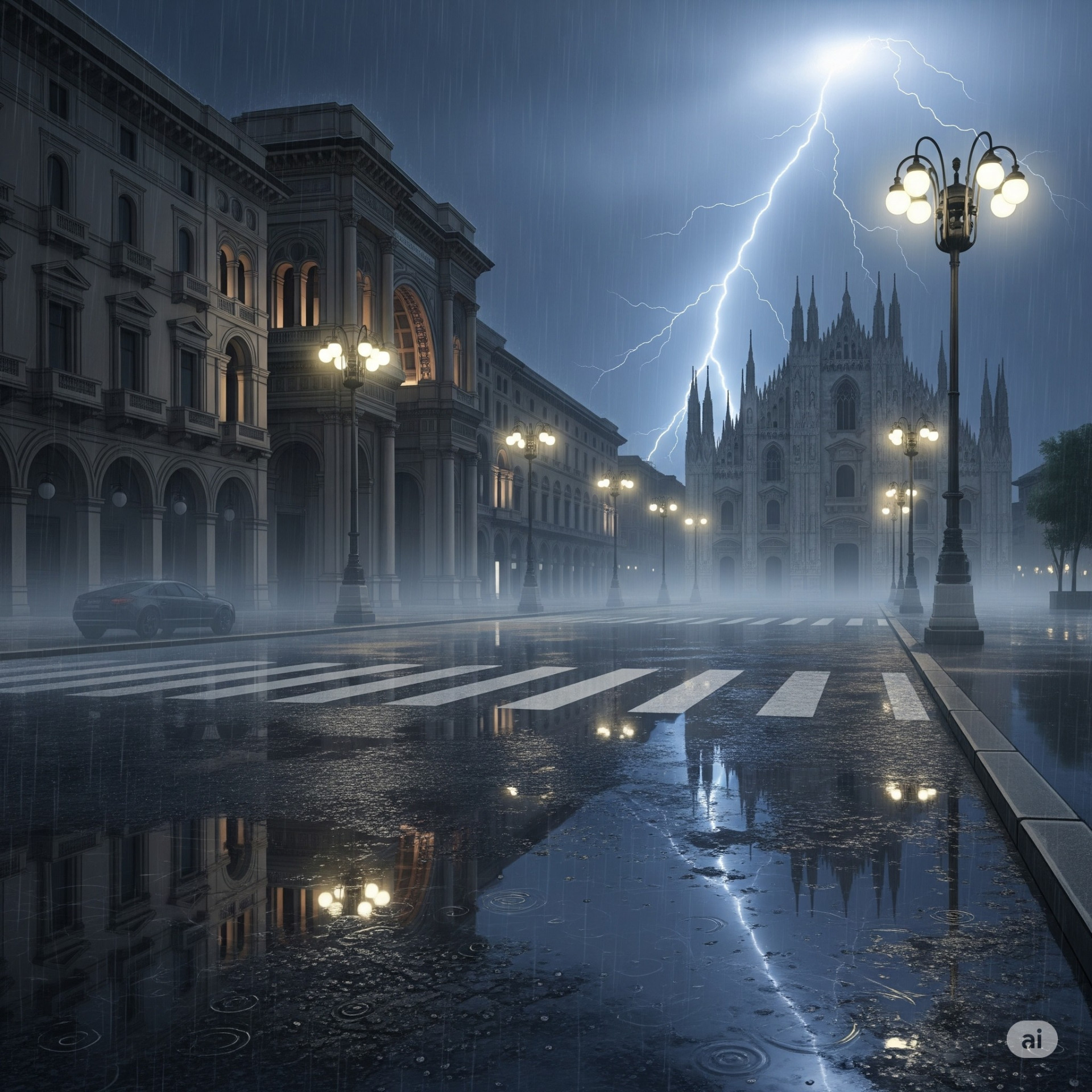 Milano sotto il temporale.