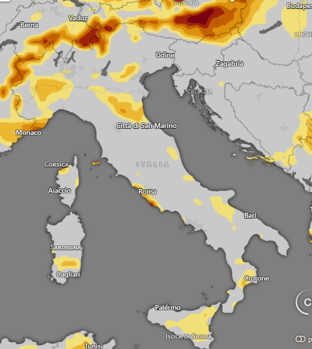 grado di secchezza del terreno presente attualmente in Italia