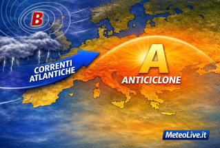 La mappa barica per il 30 maggio che evidenzia instabilità in arrivo al nord.