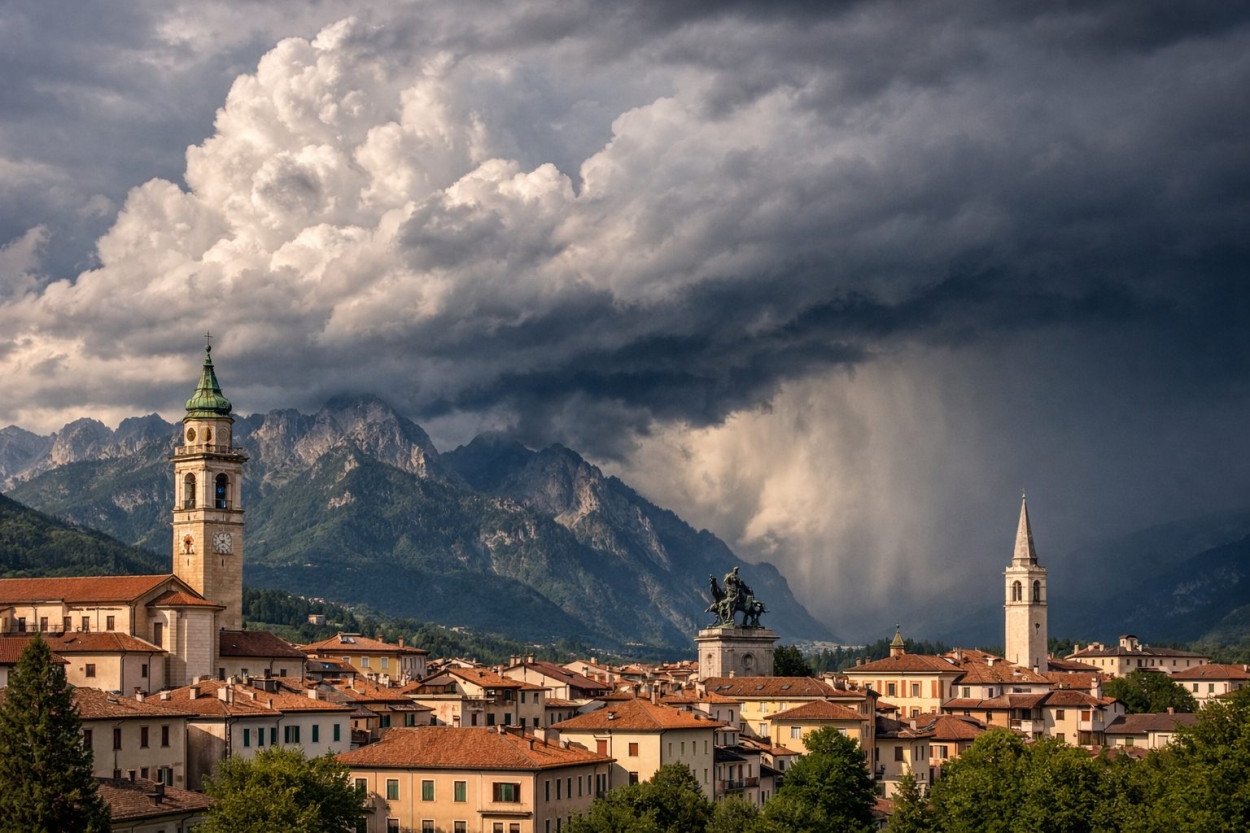 Belluno: mercoledì 20 forte temporale alle 16 Belluno sotto il temporale mercoledì 20 maggio