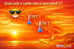 Il caldo stringerà d'assedio l'Italia sino a mercoledì 27 con punte di 35°C.