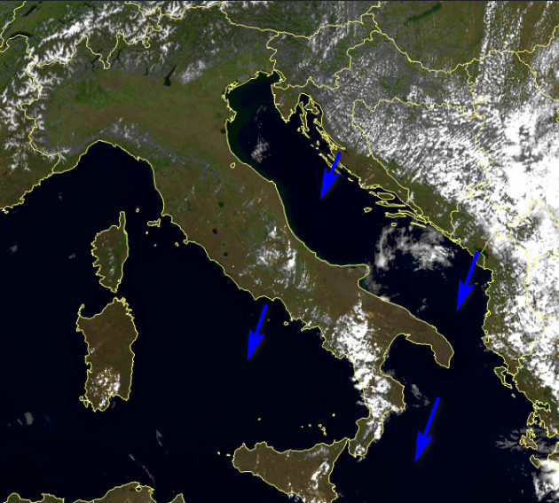 Immagine satellitare ore 14