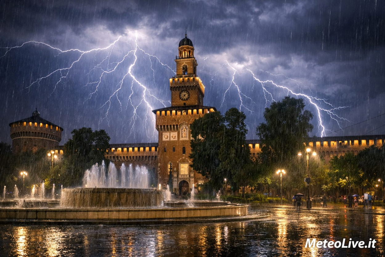 Temporali su Milano.