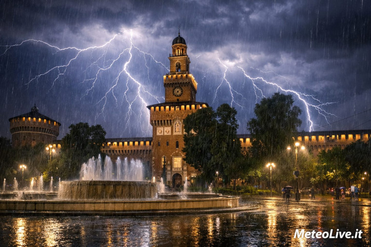 Possibile offensiva dei TEMPORALI tra il 31 e l’1: le zone colpite Temporali su Milano.