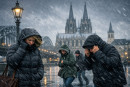 Freddo tardivo e maltempo in Germania a Colonia in questi giorni.