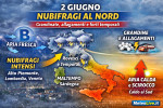 Maltempo severo il 2 giugno su alcune regioni.