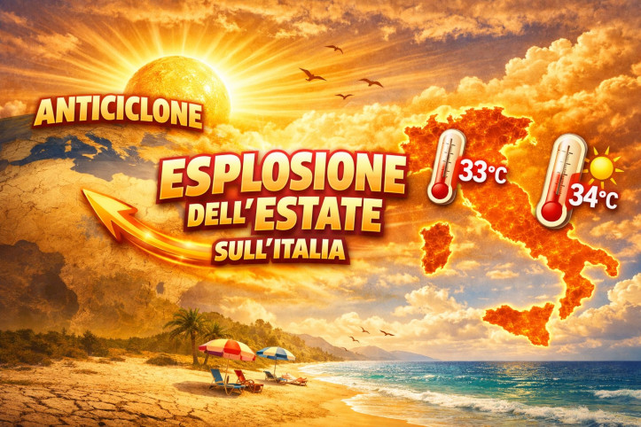 Scoppia l’estate: super anticiclone sino al 30 maggio, punte di 34°C Esplode l'estate sull'Italia.