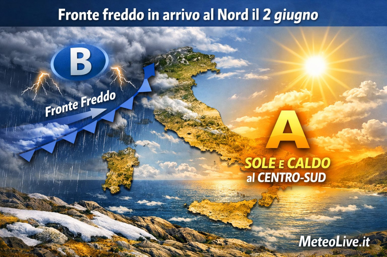 Ponte del 2 giugno: possibile svolta meteo con temporali su alcune zone Possibile transito di un fronte freddo sul nord Italia tra il 2 e il 3 giugno