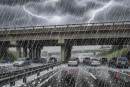 Grandinata in autostrada