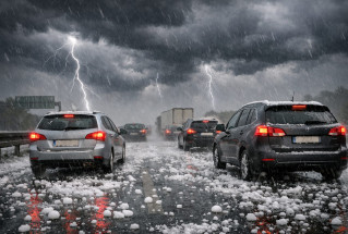 Possibili grandinate sui tratti autostradali del nord nel pomeriggio. Prudenza.