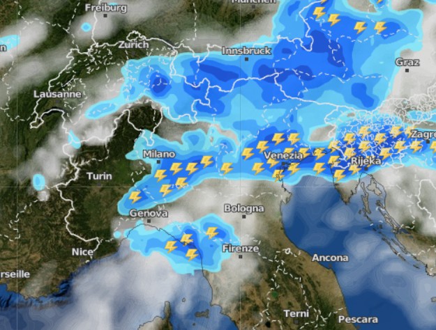 lunedì 1 giugno modello ICON e su base grafica Wetterdienst.