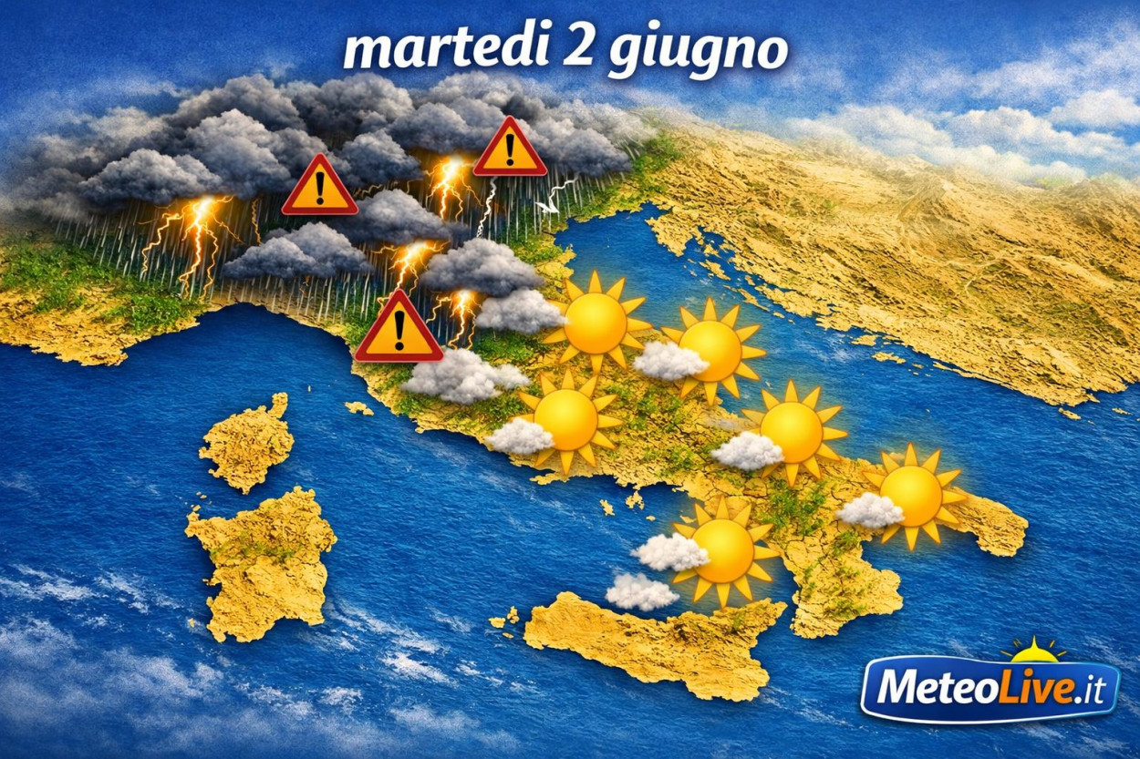 NORD nel mirino di temporali e nubifragi dal 2 giugno Il maltempo al nord di martedì 2 giugno.