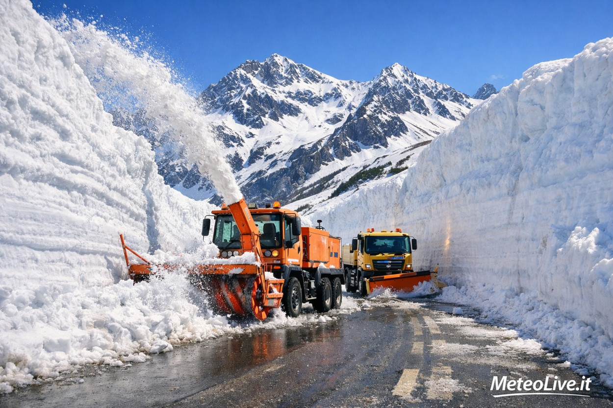 Nel maggio 2019 c’erano ben 12 metri di neve sulle Alpi (video) Muri di neve sulle Alpi nel maggio 2019.
