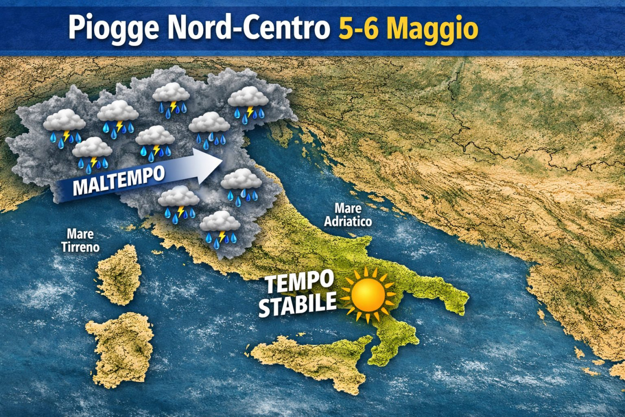 MALTEMPO: le aree più colpite sino a mercoledì 6 maggio