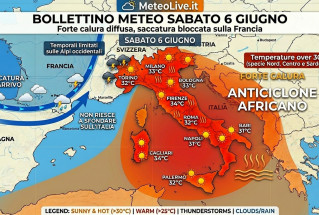 La nuova ondata di caldo potenziale dal 6 giugno.