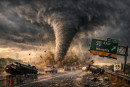 Un tornado si abbatte su un'autostrada negli Usa.