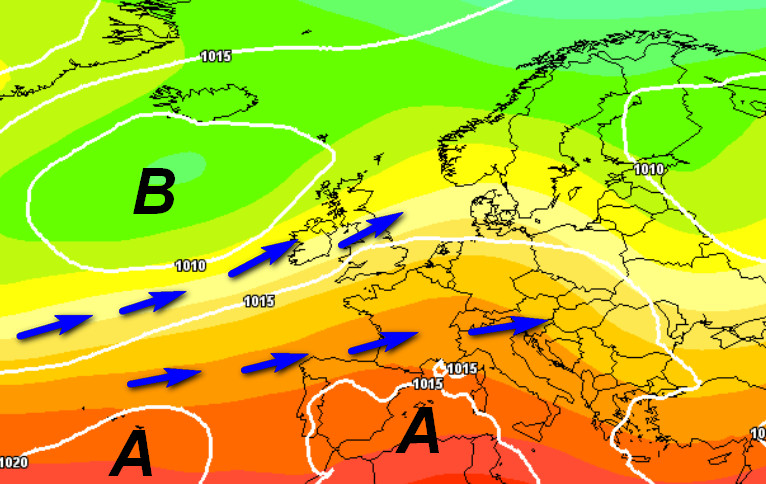 media degli scenari imbastita questo pomeriggio dal modello GFS elaborato su base grafica Meteociel per mercoledi 17 giugno