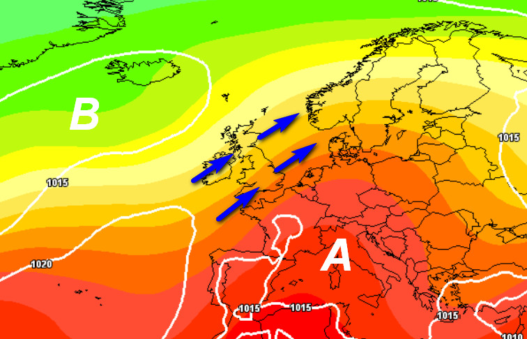 media degli scenari del modello GFS elaborato su base grafica Meteociel e valida per domenica 21 giugno