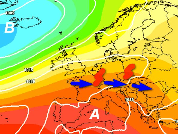 media degli scenari del modello GFS elaborato su base grafica Meteociel valida per martedi 9 giugno