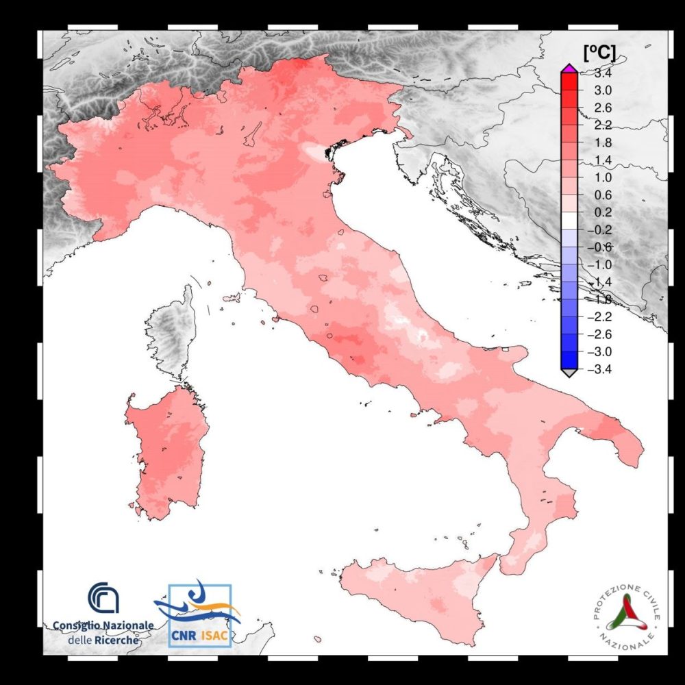 anomalie termiche a scala nazionale riscontrate nel trimestre primaverile appena passato